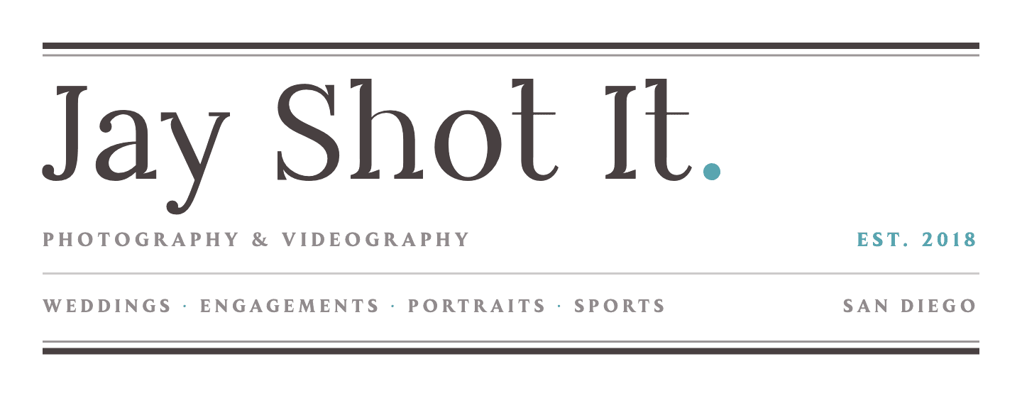 Jay Shot It. Photography and videography, est. 2018. Weddings, engagements, portraits, sports. San Diego.