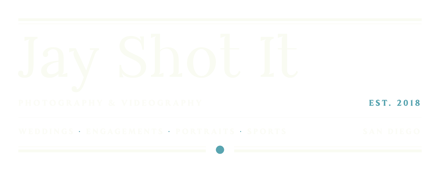 Jay Shot It. Photography and videography, est. 2018. Weddings, engagements, portraits, sports. San Diego.
