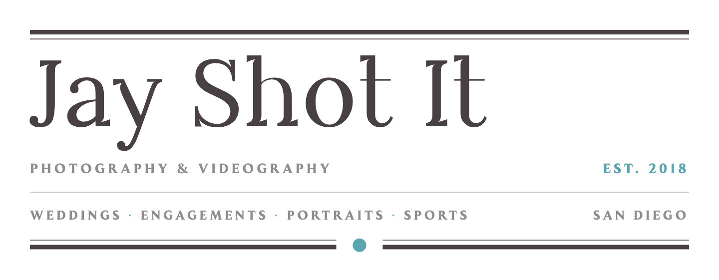 Jay Shot It. Photography and videography, est. 2018. Weddings, engagements, portraits, sports. San Diego.